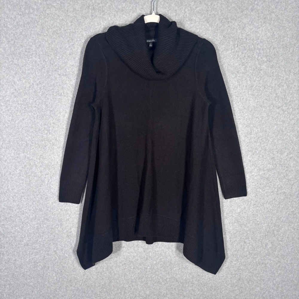 Relativity Tunic Sweater‎ Medium Cowl Neck Lagenlook Artsy Minimal Flowy Capsule